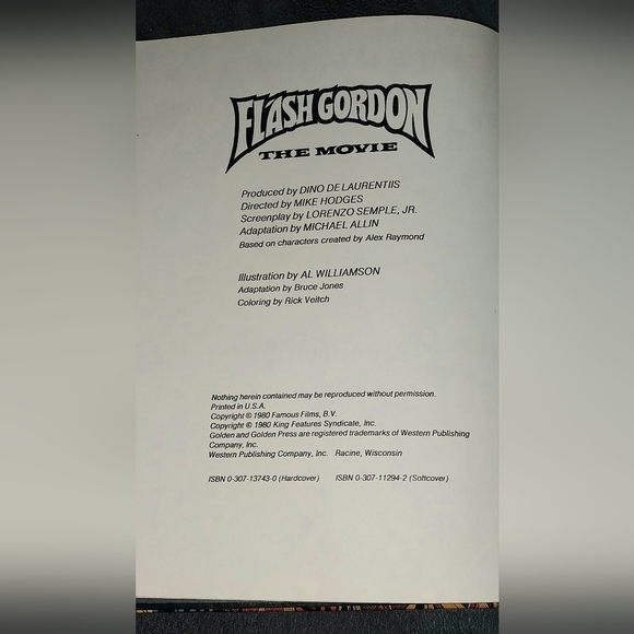 Vintage 1980 Flash Gordon The Movie Hardcover Golden Comic Book in Great Shape - Picture 4 of 8